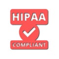 HIPAA badge - Health Insurance Portability and Accountability Act icons set with long shadow