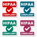 HIPAA badge - Health Insurance Portability and Accountability Act stickers set