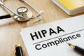 HIPAA Compliance application and stethoscope.