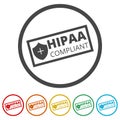 HIPAA Compliance Icon, 6 Colors Included Royalty Free Stock Photo