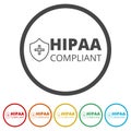HIPAA Compliance Icon, 6 Colors Included Royalty Free Stock Photo