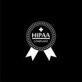 HIPAA Compliance Icon Graphic with Medical Symbol isolated on dark background Royalty Free Stock Photo