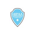 HIPAA Compliance Icon Graphic with Medical Symbol isolated on white background Royalty Free Stock Photo