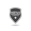 HIPAA Compliance Icon Graphic with Medical Symbol with shield Royalty Free Stock Photo