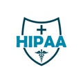 HIPAA Compliance Icon with Medical Symbol isolated on white background Royalty Free Stock Photo