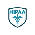 HIPAA Compliance Icon with Medical Symbol isolated on white background Royalty Free Stock Photo