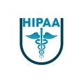 HIPAA Compliance Icon with Medical Symbol isolated on white background Royalty Free Stock Photo