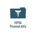 HIPAA Compliance icon set with hippa image involving medical privacy