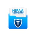Hipaa compliant. Checkmark icon. Vector design. Logo symbol. Royalty Free Stock Photo