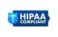 Hipaa compliant. Checkmark icon. Vector design. Logo symbol. Vector stock illustration Royalty Free Stock Photo
