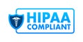 Hipaa compliant. Checkmark icon. Vector design. Logo symbol. Vector stock illustration Royalty Free Stock Photo
