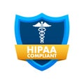 Hipaa compliant. Checkmark icon. Vector design. Logo symbol. Vector stock illustration Royalty Free Stock Photo