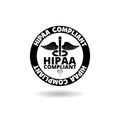 Hipaa compliant symbol icon with shadow