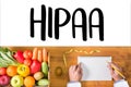 HIPAA Professional doctor use computer and medical equipment all