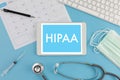 HIPAA Professional doctor use computer and medical equipment all around, HIPAA privacy rule HIPAA Compliance