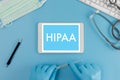 HIPAA Professional doctor use computer and medical equipment all around, HIPAA privacy rule HIPAA Compliance