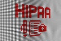 HIPAA text scoreboard blurred background
