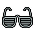 Hiphop eyeglasses icon, outline style