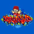 Abstract Hiphop Graffiti Style Word Breaking Vector Typography Illustration