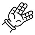 Hiphop hand sign icon, outline style