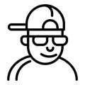 Hiphop man icon, outline style