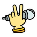 Hiphop singer microphone icon, outline style