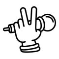 Hiphop singer microphone icon, outline style Royalty Free Stock Photo