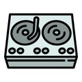 Hiphop swag player icon, outline style