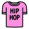 Hiphop tshirt icon, outline style