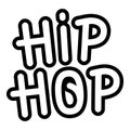 Hiphop wall paint icon, outline style