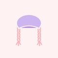 Hippie beret icon. Jamaican rasta hat with dreadlocks Flat vector illustration Royalty Free Stock Photo