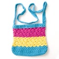 Hippie boho style colorful crochet bag