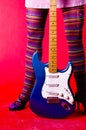 Hippie Chick Guitar Royalty Free Stock Photo