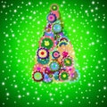 Hippie christmas tree greeting card