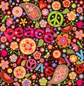 Hippie colorful wallpaper with watermelon Royalty Free Stock Photo