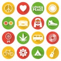 Hippie flat icons