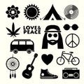 Hippie flat icons
