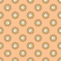 Hippie Groovy Smiling Flower vector colored seamless pattern