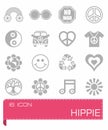 Hippie icon set