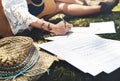 Hippie Musician Songwriter Writing Concept Royalty Free Stock Photo