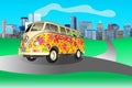 Hippie Peace Love VW Bus