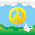 Hippie peace symbol with nature background Royalty Free Stock Photo