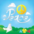 Hippie peace symbol on a nature background Royalty Free Stock Photo