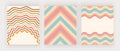 Hippie retro wall art prints with boho rainbow shapes