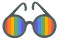 Hippie spectacles with rainbow rounded glasses