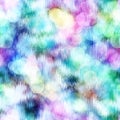 Seamless seventies tie dye bokeh texture. Hippie summer repeat background with ink dyed effect.