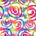 Hippie Tie Dye Rainbow LGBT Swirl Seamless Pattern in Abstract Background Style. Colorful Shibori Psychedelic Texture Royalty Free Stock Photo