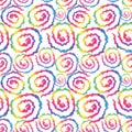 Hippie Tie Dye Rainbow LGBT Swirl Seamless Pattern in Abstract Background Style. Colorful Shibori Psychedelic Texture Royalty Free Stock Photo