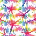 Hippie Tie Dye Rainbow LGBT Wave Seamless Pattern in Abstract Background Style. Colorful Shibori Psychedelic Texture