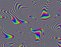 Hippie Trippy Psychedelic Rainbow Background LSD Colorful Wallpaper. Abstract Hypnotic Illusion. Hippie Retro Texture Royalty Free Stock Photo